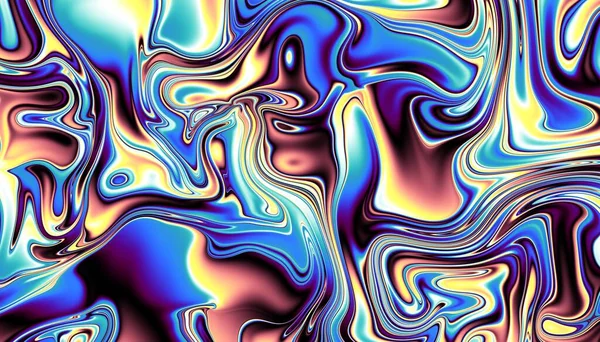 Abstract Digitaal Fractal Patroon Horizontale Oriëntatie Psychedelische Golvende Textuur — Stockfoto