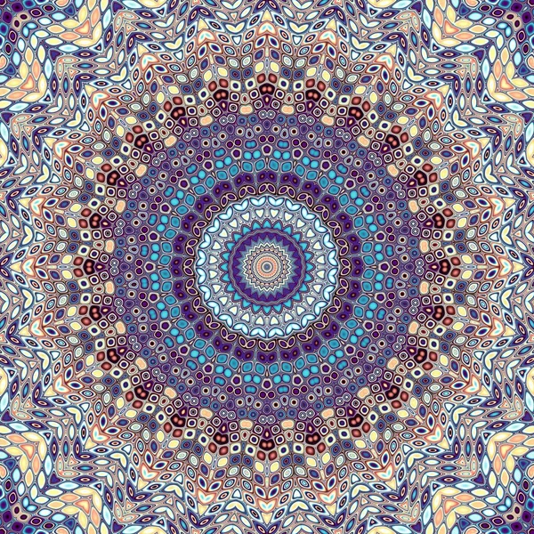Abstrakcyjny Cyfrowy Wzór Fraktalny Okrągły Mandala Ozdobny Wzór Stylu Mozaiki — Zdjęcie stockowe