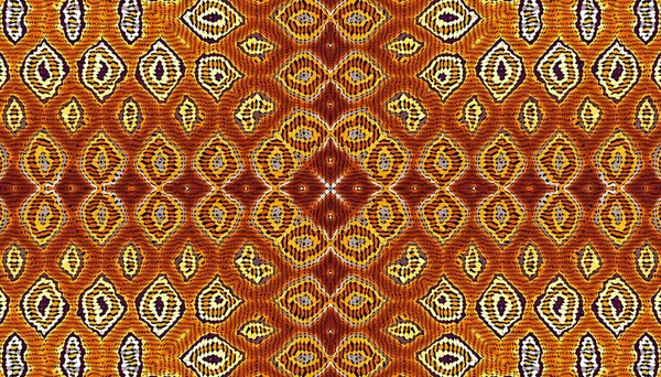 Abstract Digital Fractal Pattern Horizontal Orientation Pattern African Ethnic Style — Stock Photo, Image