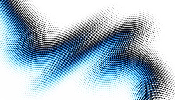 Abstrakcyjny Cyfrowy Wzór Fraktalny Orientacja Pozioma Wyraźna Zakrzywiona Niebieska Linia — Zdjęcie stockowe