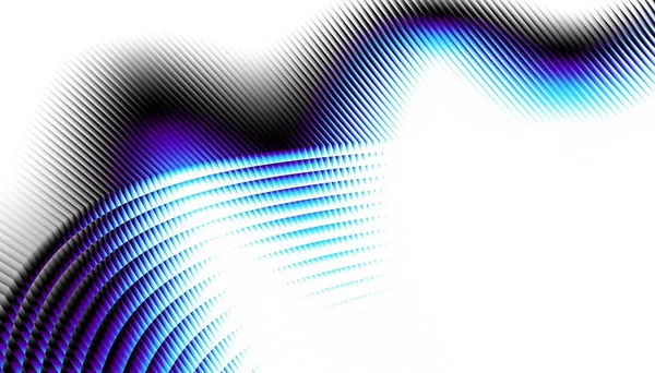 Patrón Fractal Digital Abstracto Orientación Horizontal Línea Azul Curvada Expresiva —  Fotos de Stock