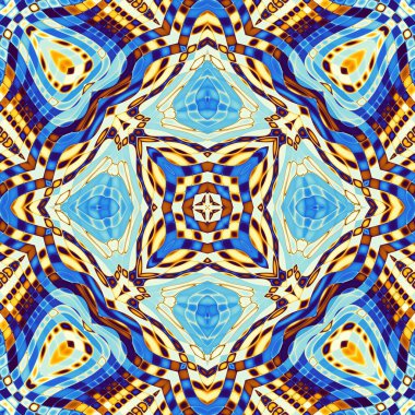 Soyut dijital fraktal model. Art Nouveau stilinde simetrik dekoratif süsleme deseni.