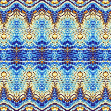 Soyut dijital fraktal model. Soyut klasik süs dokusu. Art Nouveau stilinde simetrik dekoratif süsleme deseni.