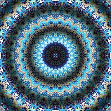 Soyut dijital fraktal model. Yuvarlak mandala dekoratif desen.