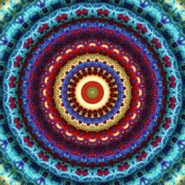 Soyut dijital fraktal model. Yuvarlak mandala dekoratif desen.