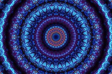 Soyut dijital fraktal model. Yuvarlak mandala dekoratif desen.
