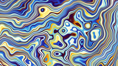 Soyut dijital fraktal model. Psikedelik dalgalı desen. Görünüm oranı 16: 9 olan yatay arkaplan