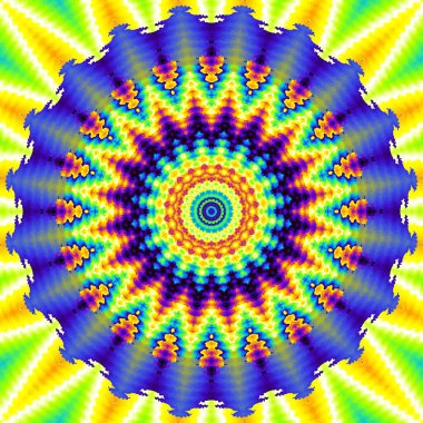 Soyut dijital fraktal model. Renkli kozmik soyut mandala