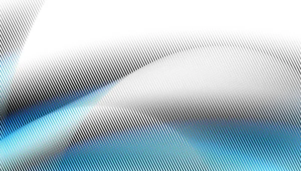 Abstraktní Digitální Fraktál Vodorovná Orientace Výrazné Zakřivené Modré Čáry Bílém — Stock fotografie