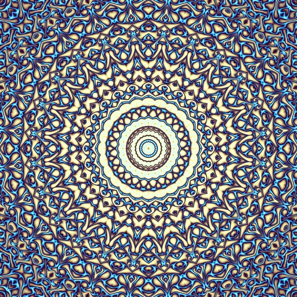 Αφηρημένο Ψηφιακό Φράκταλ Μοτίβο Στρογγυλή Μανδάλα Διακοσμητικό Μοτίβο — Φωτογραφία Αρχείου