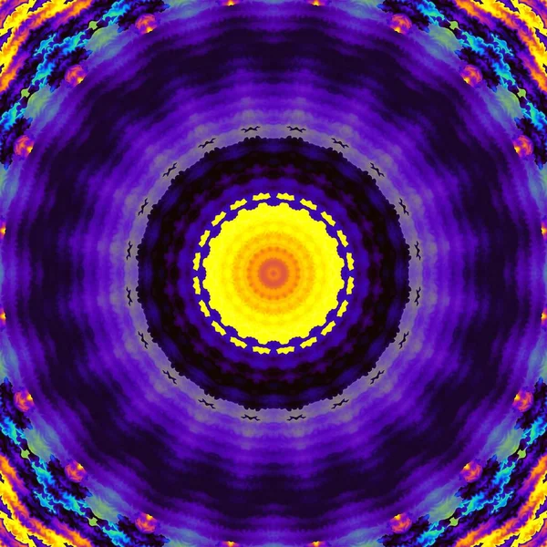 Abstract Digital Fractal Pattern Colorful Cosmic Abstract Mandala — Stock Photo, Image