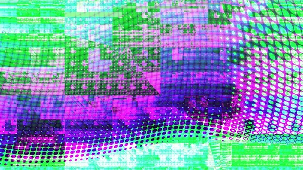 Abstrakcyjny Cyfrowy Wzór Fraktalny Wada Grunge Poziome Tło Proporcjami — Zdjęcie stockowe