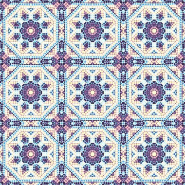 Soyut dijital fraktal model. Soyut düzenli süs mozaik dokusu. Kusursuz klasik mozaik..