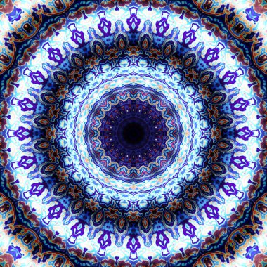 Soyut dijital fraktal model. Yuvarlak mandala dekoratif desen.