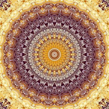 Soyut dijital fraktal model. Yuvarlak mandala dekoratif desen.