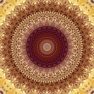 Soyut dijital fraktal model. Yuvarlak mandala dekoratif desen.