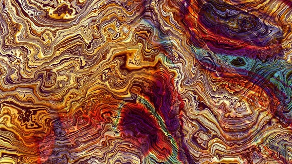 Abstract Digital Fractal Pattern Horizontal Background Aspect Ratio Psychedelic Marble — Stock Photo, Image