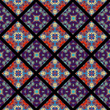 Karelerin soyut dekoratif desenleri. Mozaik sanat süsleme dokusu.