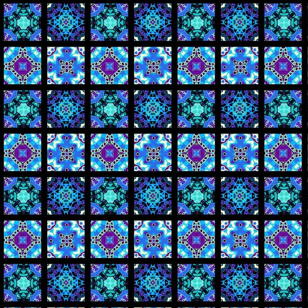 Abstract Ornamental Decorative Pattern Squares Mosaic Art Ornamental Texture — Stock Photo, Image