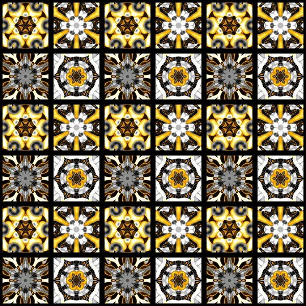 Abstract Pattern Mosaic Art Ornamental Texture Seamless Square Pattern — Stock Photo, Image