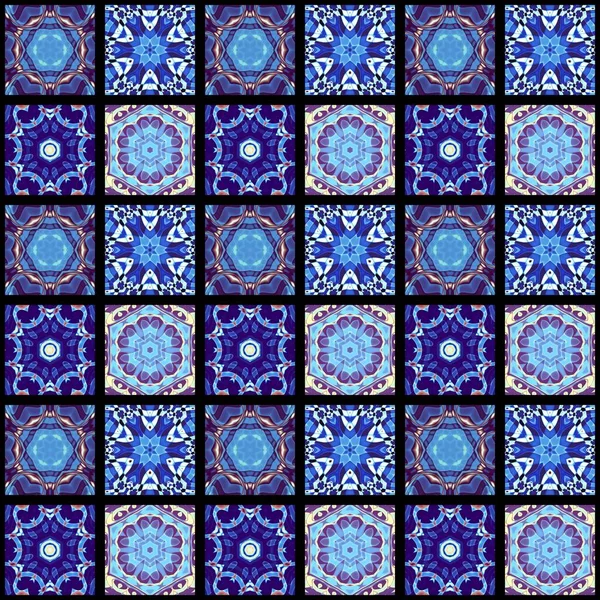 Schema Astratto Arte Mosaico Texture Ornamentale Modello Quadrato Senza Cuciture — Foto Stock