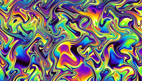 Abstract Digital Fractal Pattern Psychedelic Wavy Texture — Stock Photo, Image
