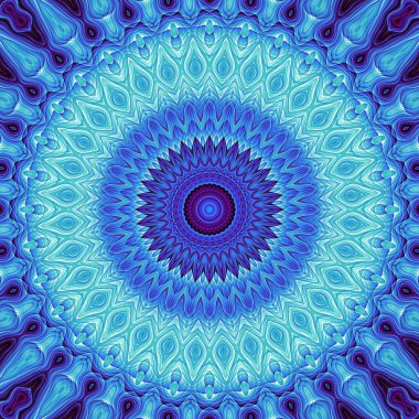  Soyut dijital fraktal model. Yuvarlak mandala dekoratif desen.