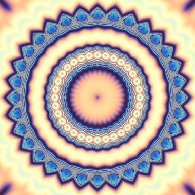 Soyut dijital fraktal model. Yuvarlak mandala dekoratif desen.