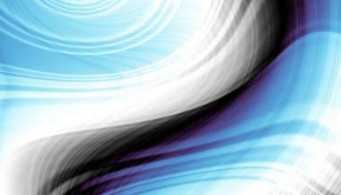 Soyut dijital fraktal model. Dalgalı doku. Beyaz arka planda çarpık mavi bir çizgi. Yumuşak ince çizgi dokusu.