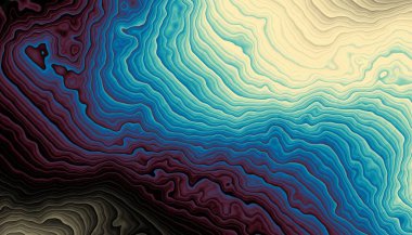 Soyut dijital fraktal model. Yatay oryantasyon. Dalgalı doku.