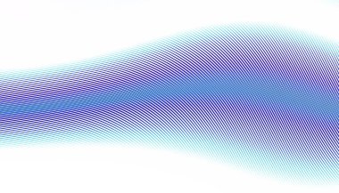 Soyut dijital fraktal model. Yatay oryantasyon. Boş beyaz arkaplanda eğri ince çizgiler.