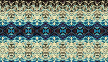 Soyut dijital fraktal model. Yatay oryantasyon. Art Nouveau stilinde klasik süs dokusu.