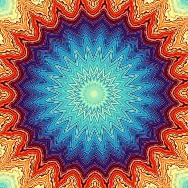 Soyut dijital fraktal model. Yuvarlak mandala dekoratif desen.