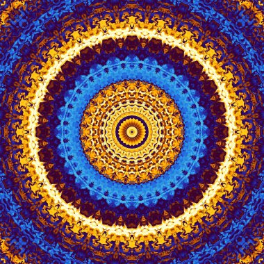 Soyut dijital fraktal model. Yuvarlak mandala dekoratif desen.