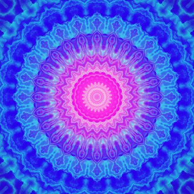 Soyut dijital fraktal model. Yuvarlak mandala dekoratif desen.