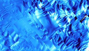 Mavi soyut geometrik fraktal desen. Yatay yönelim.