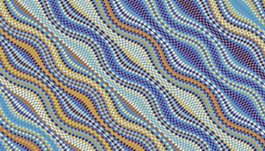 Soyut dijital fraktal model. Yatay oryantasyon. Piksel sanat tarzında dalgalı doku.