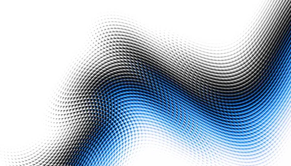 Modello Frattale Digitale Astratto Orientamento Orizzontale Espressive Linee Curve Blu — Foto Stock