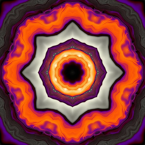Abstraktes Digitales Kunstfraktalmuster Raum Mandala Muster Esoterik Yoga Abstrakter Hintergrund — Stockfoto
