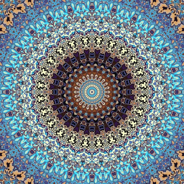 Abstraktes Digitales Fraktalmuster Runde Mandala Dekorative Ornamentmuster — Stockfoto