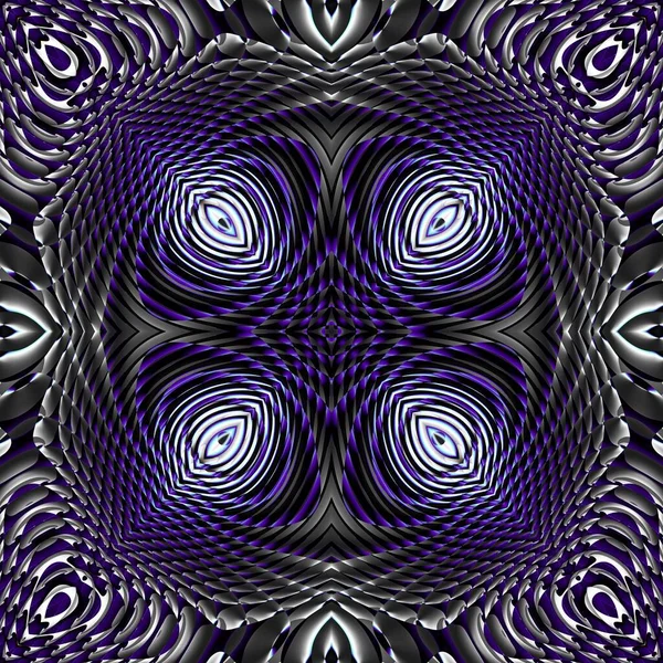 Abstract Digitaal Fractal Patroon Symmetrisch Gebogen Patroon — Stockfoto