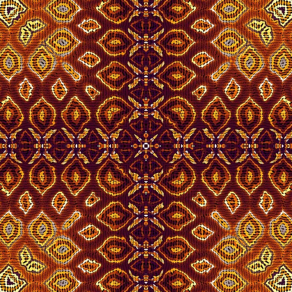Abstract Digital Fractal Pattern Square Background African Ethnic Style Tribal — Stock Photo, Image