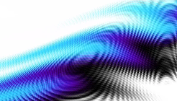 Abstract Digital Fractal Pattern Horizontal Orientation Expressive Curved Blue Line — Stock Photo, Image