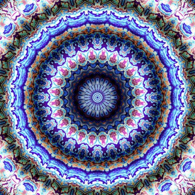 Soyut dijital fraktal model. Yuvarlak mandala dekoratif desen.