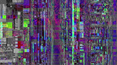 Objelerin kodlayıcısı olan soyut doku. İğrenç bir Datamoshing kalıbının taklidi. Görünüm oranı 16: 9