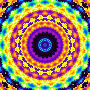 Soyut dijital fraktal model. Renkli kozmik soyut mandala