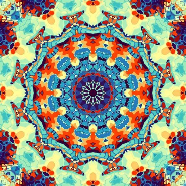 Patrón Fractal Digital Abstracto Patrón Ornamento Decorativo Mandala Redonda — Foto de Stock