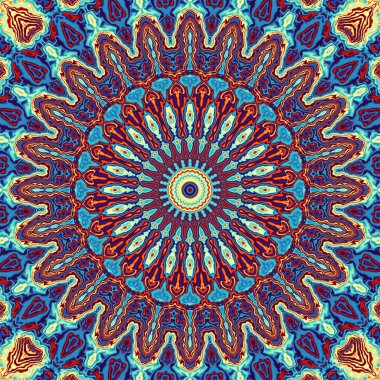 Soyut dijital fraktal model. Yuvarlak mandala dekoratif desen.