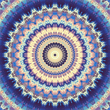 Soyut dijital fraktal model. Yuvarlak mandala dekoratif desen.