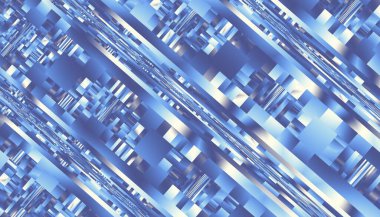 Soyut dijital fraktal model. Yatay oryantasyon. Soyut geleceksel geometrik resim.